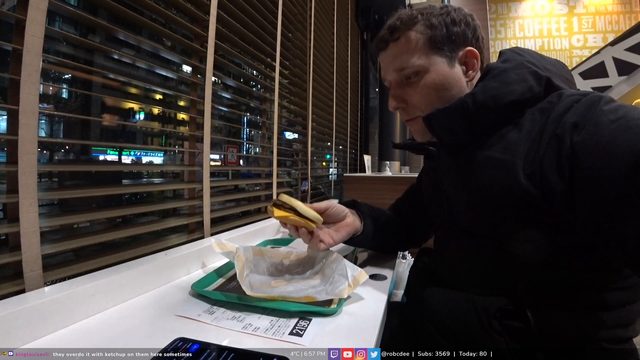 robcdee sets 38.63s to nom down a doublecheeseburger 