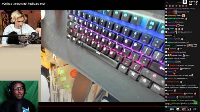 Juvx sees xqc's keyboard for the first time