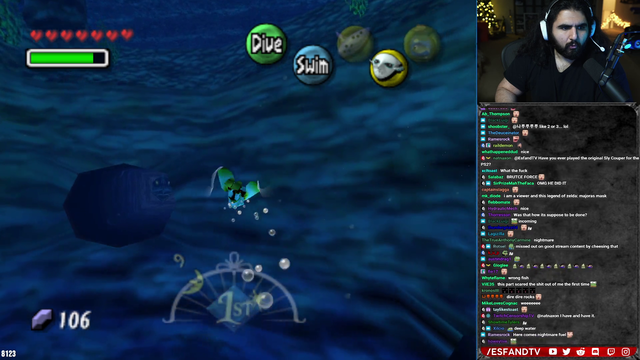 Esfand visits the eels in Majora's Mask