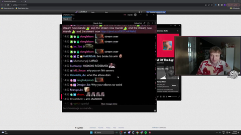 A viewer ends Mande's stream by spending 10M points