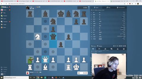 xQc makes an absolute 5Head play in Chess