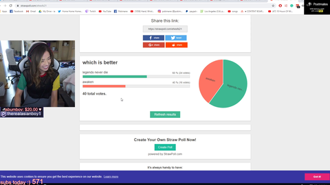 Pokimaine strawpolls her chat PepeLaugh