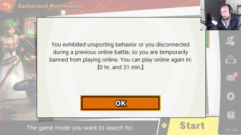 Moon takes getting banned from Smash Online really well
