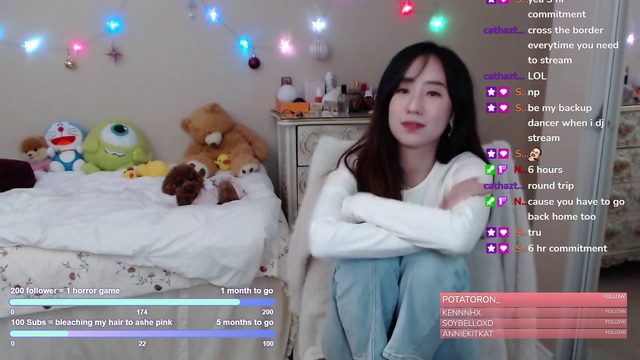 The dog imitates her owner