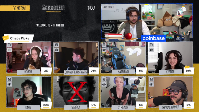 Katerino in the boys toilet on Mizkifs Schooled OMEGALUL