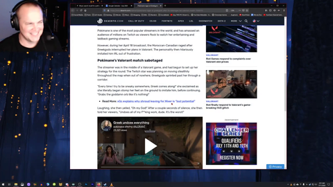 MrSark reads shocking Dexerto NEWS article about Greekgodx and Pokimane