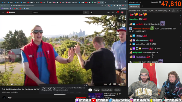 Hasan jams out to Andrew's high school rap video