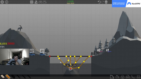 Train attempts to build a bridge