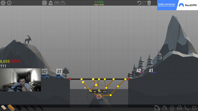 Train attempts to build a bridge