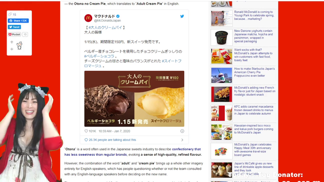Japanese streamer talks about McDonald's creampie