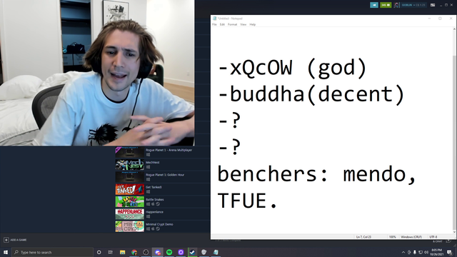 XQC interviews TFUEs assistant at the bar