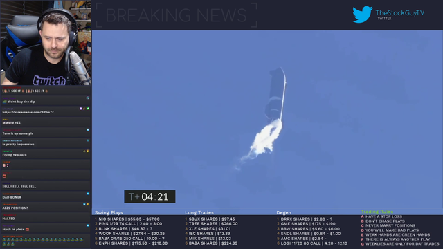 Live footage of GME rocket going to the moon