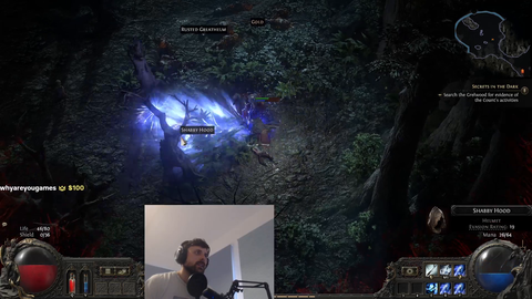 Streamer has trouble maintaining visual focus as a result of auditory distractions caused by his canine companion