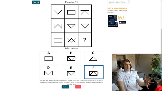 xQc takes an IQ test