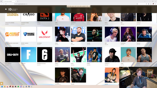 Soda checks out the nominations for "Streamer of the Decade"