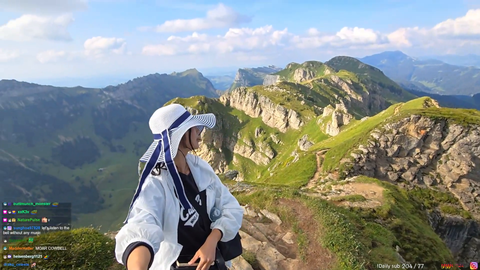 Jinny climbs the Swiss Alps