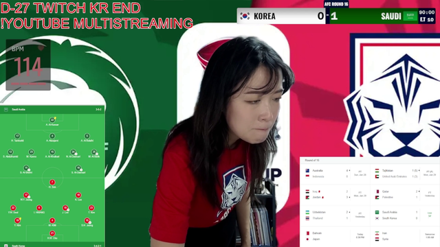 cheering for Korea at the Asian Cup