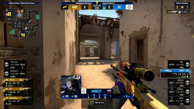 16 year old m0nesy INSANE 1v3 clutch vs NaVi