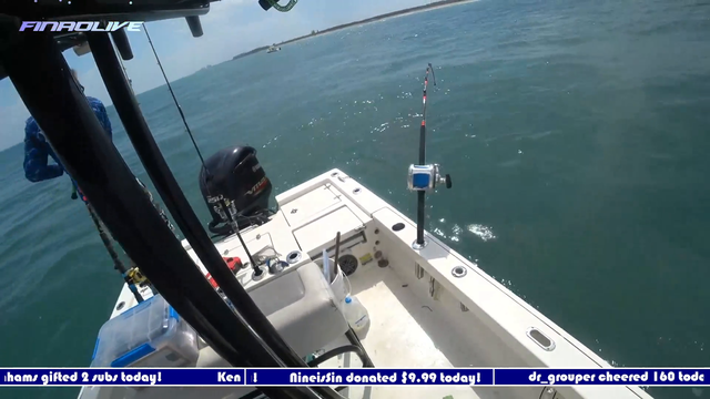 Fisherman's rod snaps from fish but catches it before it goes in.
