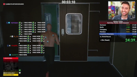 Atrioc comes back with a new run to beat the hitman world record by10 minutes
