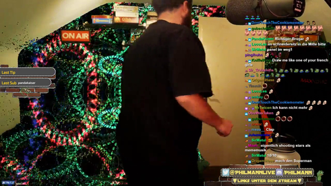 german streamer has fun with his green wall