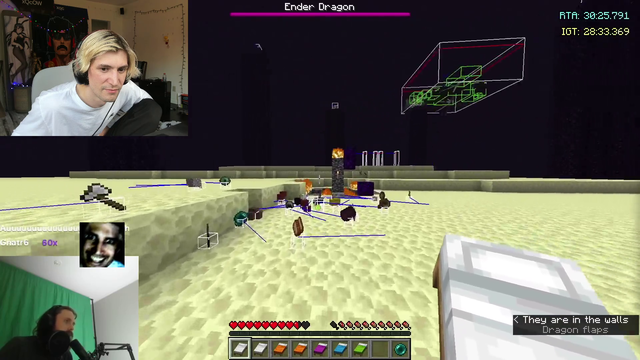 Forsen shows xQc he can "do the Ender Dragon first try"