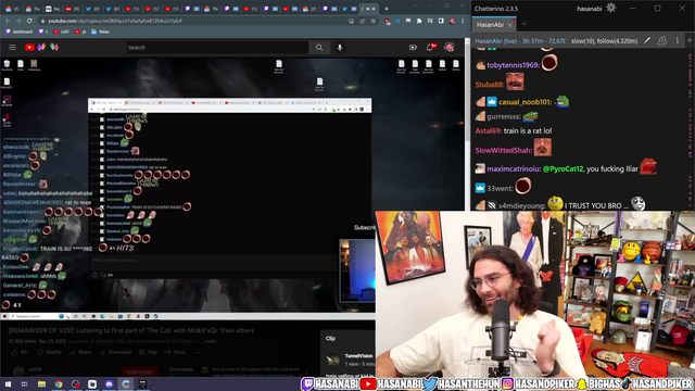 Hasan reacts to Train yelling at a kid in Rust