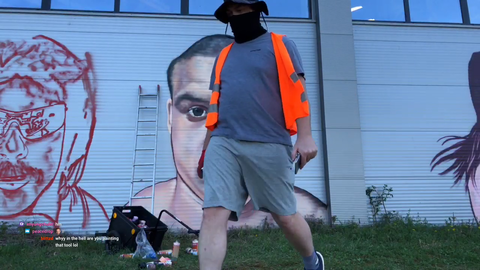 Australian Graffiti artist Painting streamers all week