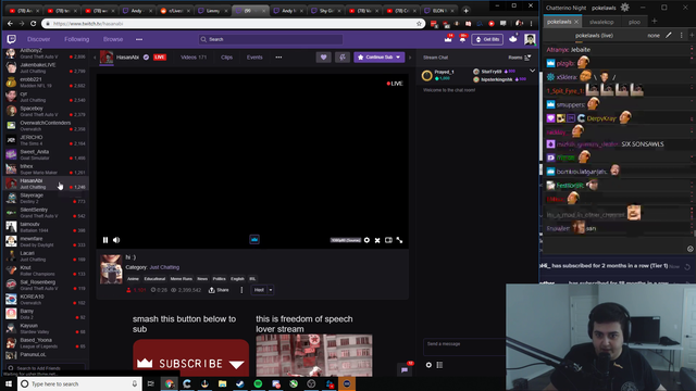 What's Hasan doing?