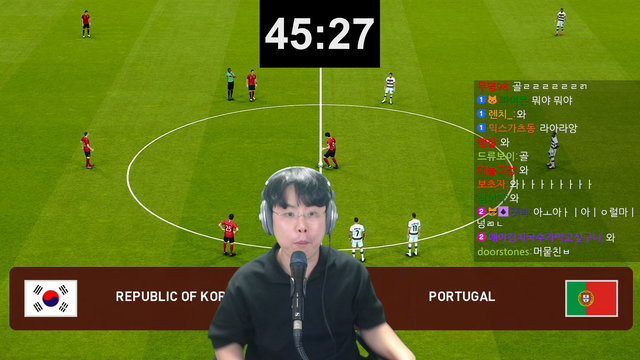 Streamers emotional reaction to South Koreas winning goal against Portugal