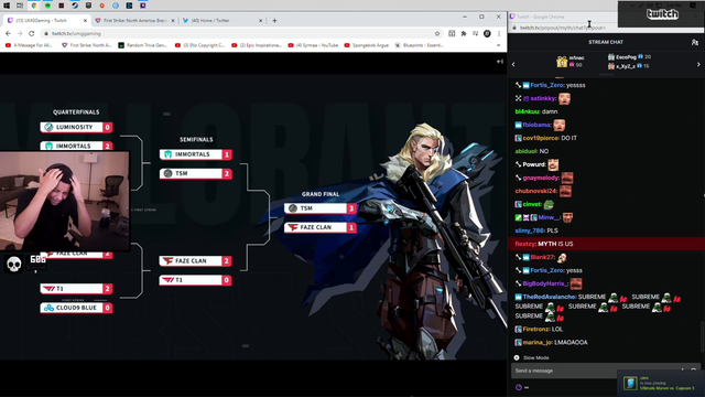 Myth impersonates xQc after TSM Valorant Tourney Win