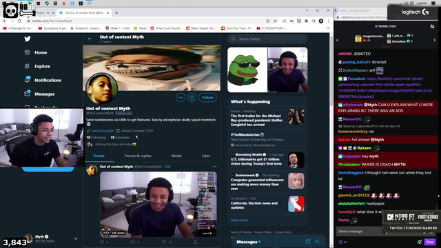 Myth discovers that he has an out of context account