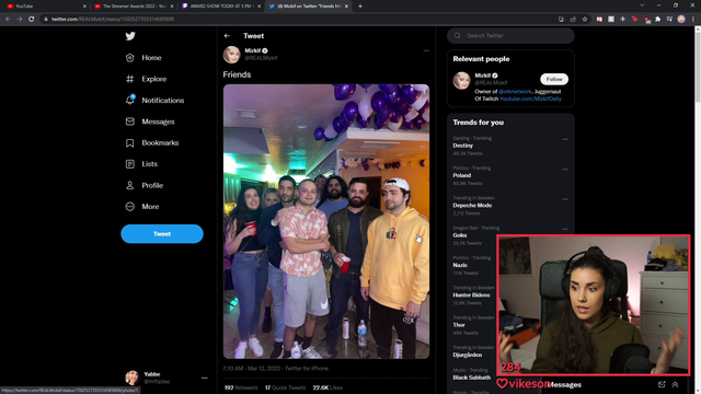 After harassing him on stream for years, Yabbe is now annoyed that Mizkif won't let her leech off of him