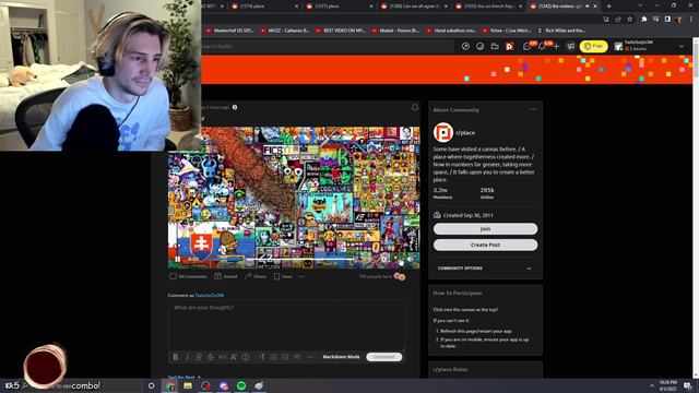 xQc reacts to his meateor timelapse