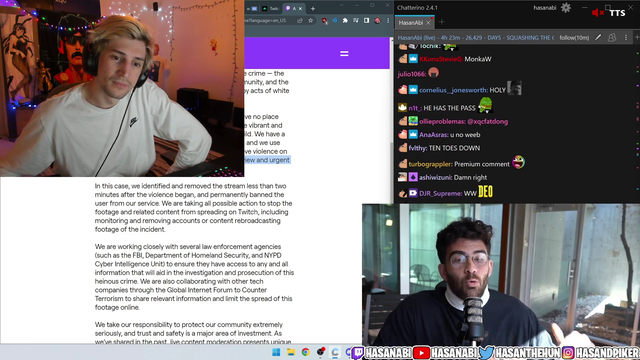 xQc vs Hassan on the C Word