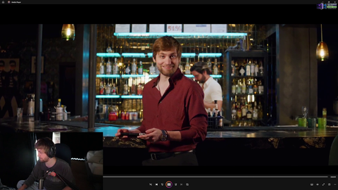 Soda watches the commercial he starred in for the OTK game awards