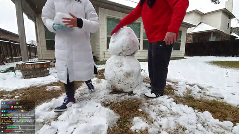 Jinny and Esfand Build a Hasan Snowman