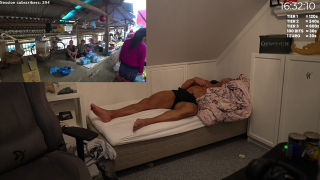 Knut dreaming about his GF while sleeping on stream