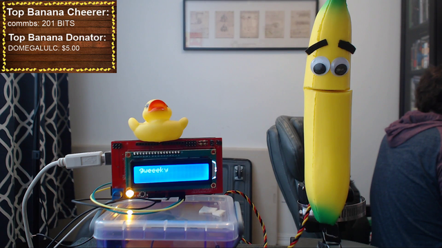 Banana talks about its sexual exploits. Owner is late with the gag.