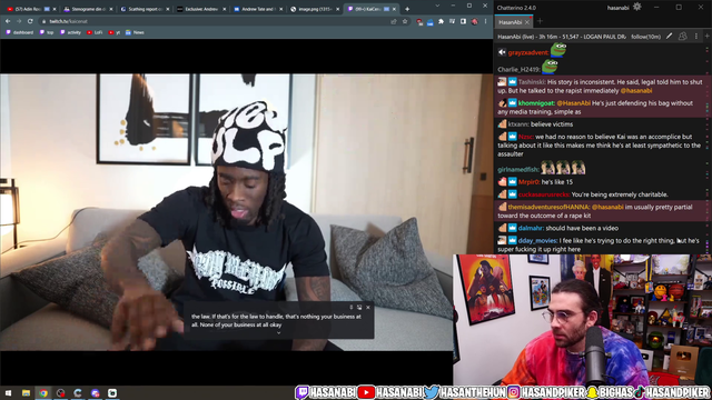 Hasan points out a flaw in Kai's logic on not talking to Victim