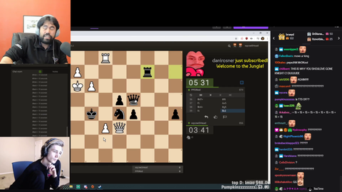 Professional chess player trying to don't lose his mind seen XQC playing