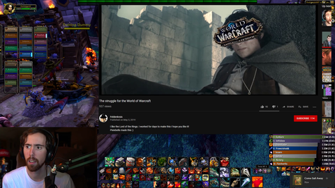 Asmongold spots himself in a video