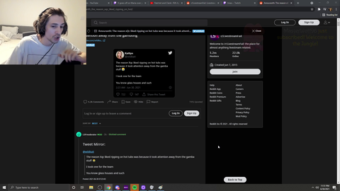 xQc's response to Amouranth's tweet