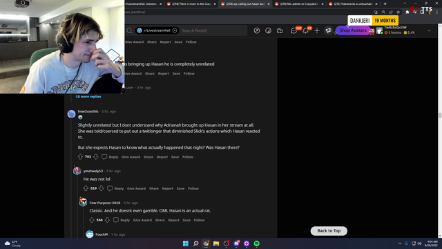 xQc falsely alludes to Hasan being at the party and involved in the cover up