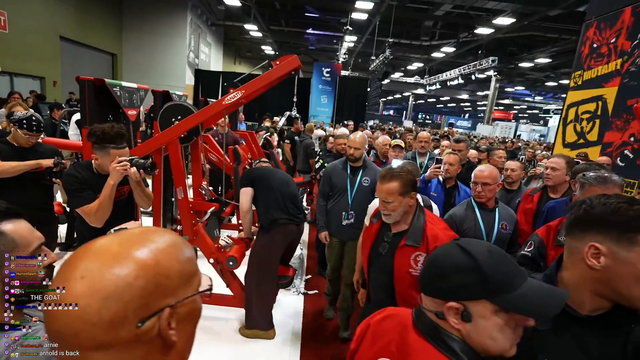 Knut - Arnold Schwarzenegger shows up at the Panatta booth at Arnold Sports Festival