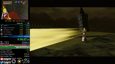 ZFG Finally brings OoT 100% below 4 hours with a 3:58:45.44