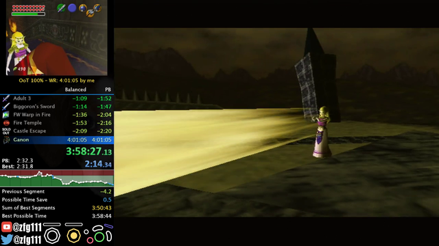 ZFG Finally brings OoT 100% below 4 hours with a 3:58:45.44