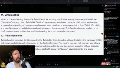 Simulcasting to multiple platforms while streaming on Twitch is not allowed even if the streamer is not partnered or affiliated with twitch