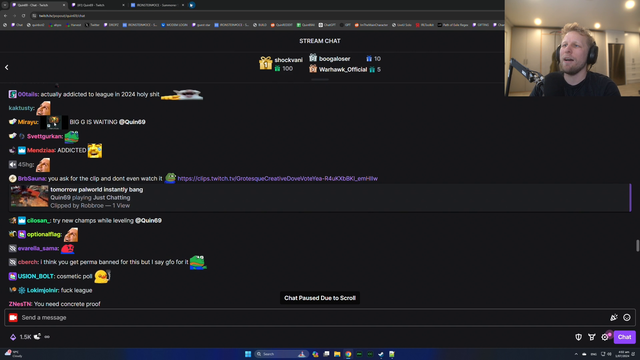 Quin checks how to buy a LoL account, 30min later he's back playing ranked on "new" leveled account
