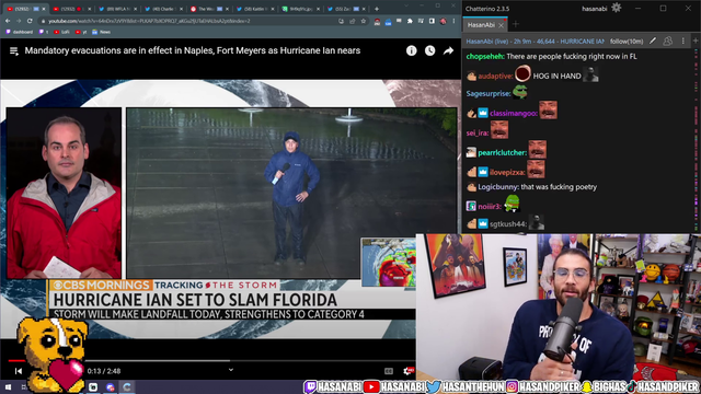 Hurricane Ian causes streamer to lose his Fucking mind